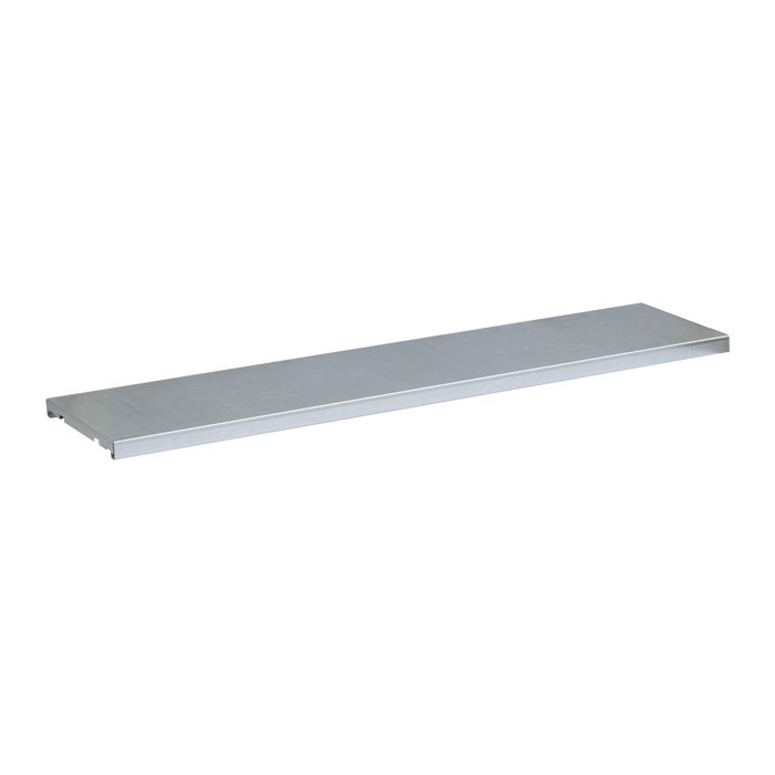 Steel Half-depth shelf for double 55 gallon vertical drum cabinets