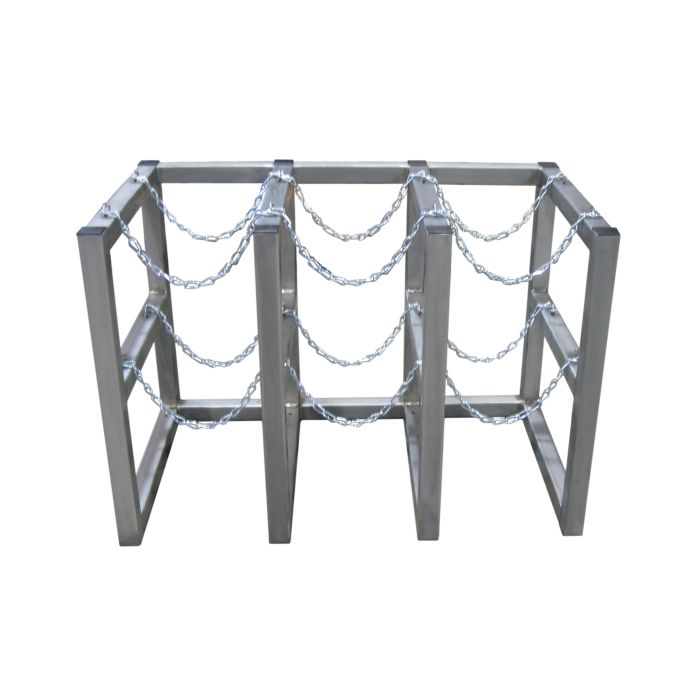 6 Cylinders (3x2) - Stainless Steel - Barricade - Gas Cylinder Rack