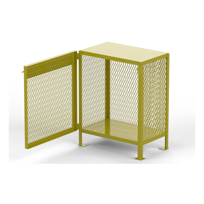 2 Cylinders - Propane and Forklift Tanks - Vertical Storage - Mesh - Gas Cylinder Cage