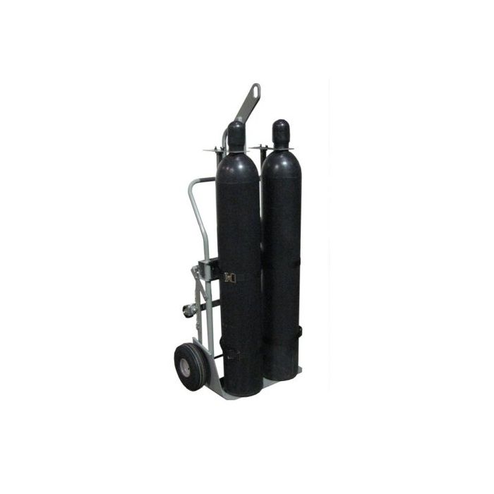 2 Cylinders - Hoist Hook - Rear Casters - Gas Cylinder Hand Truck