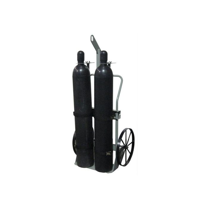 2 Cylinders - Hoist Hook - Steel Wheels - Gas Cylinder Dolly