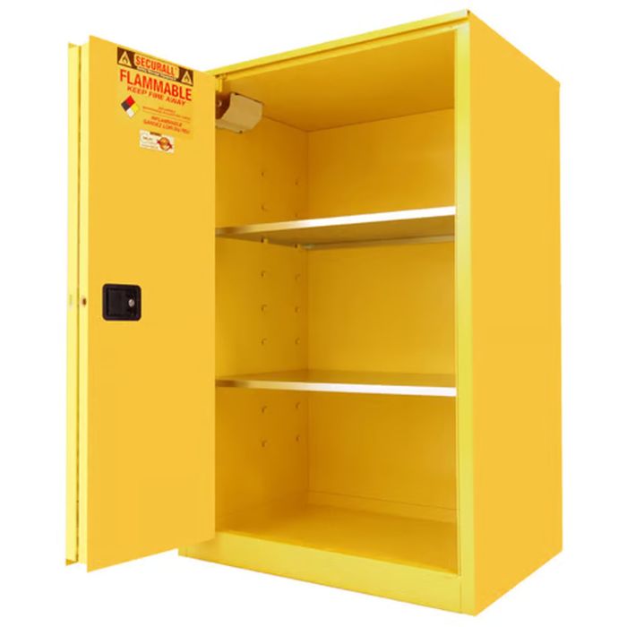 Flammable Storage Cabinet - 90 Gallons - Bi-Fold, Sliding Self-Closing Doors