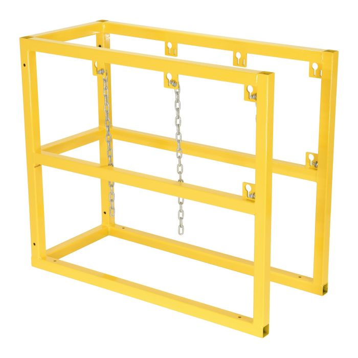 Modular Barricade Rack - 3 Cylinder Positions Deep - Yellow - Gas Cylinder Rack