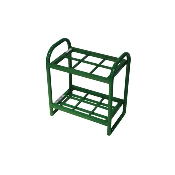 6 Cylinders - Oxygen & Medical Gases (D,E) - Green - Cylinder Rack