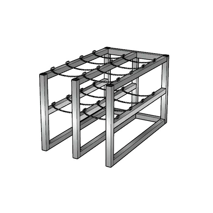 8 Cylinders (2x4) - Stainless Steel - Barricade - Gas Cylinder Rack