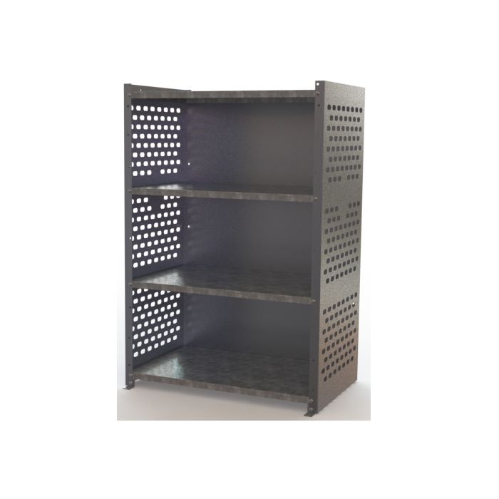 Open Front - 2 Shelves - Metal - Storage Cabinet