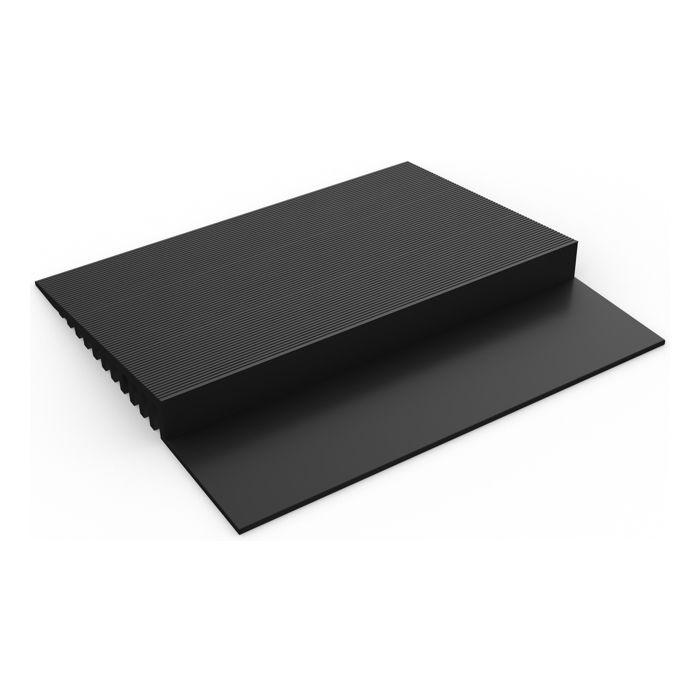 3-3/4" Wide - Black - Flexible PVC Edging for Workplace Floor Mats