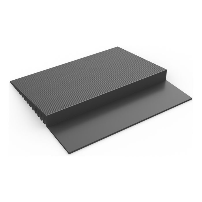 3-3/4" Wide - Dark Grey - Flexible PVC Edging for Workplace Floor Mats
