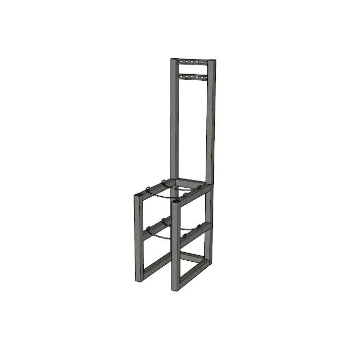 2 Cylinders (1x2) - Barricade - Process Station - Gas Cylinder Rack