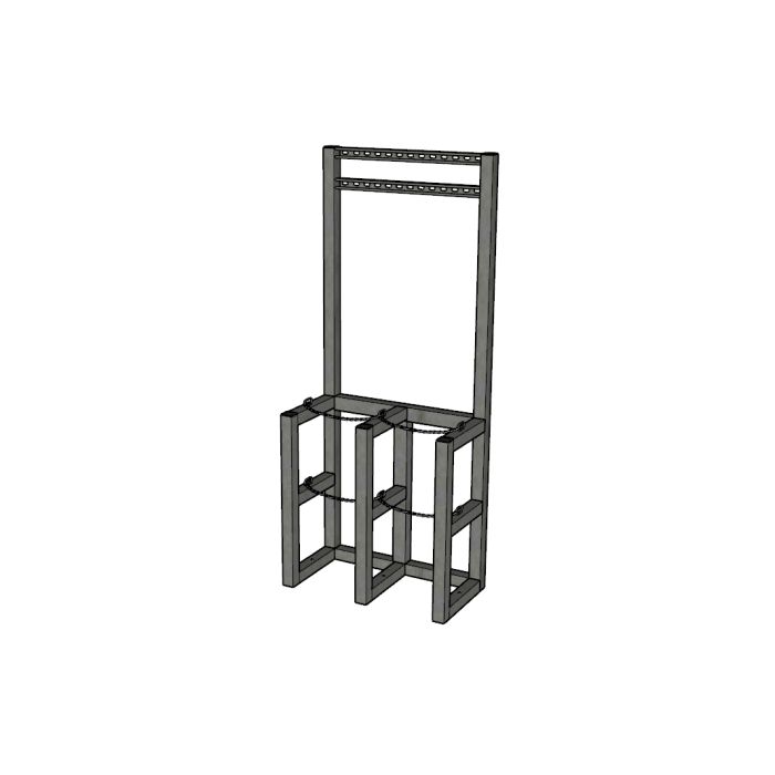 2 Cylinders (2x1) - Barricade - Process Station - Gas Cylinder Rack