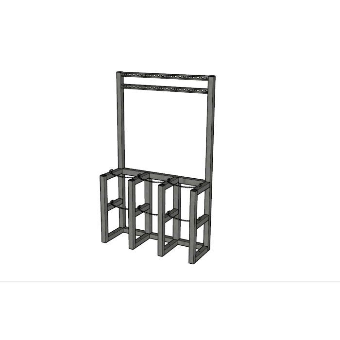 3 Cylinders (3x1) - Barricade - Process Station - Gas Cylinder Rack