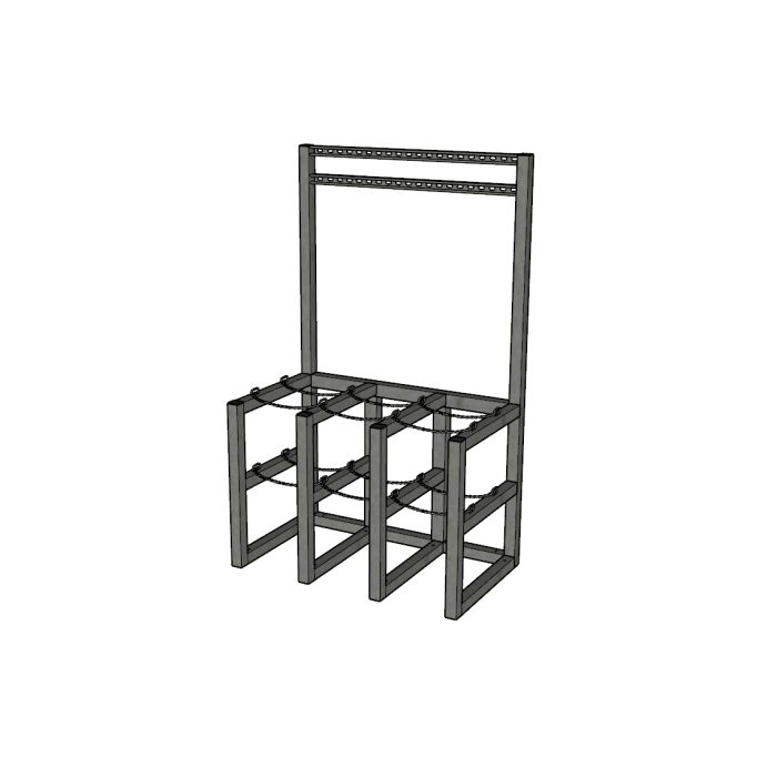 6 Cylinders (3x2) - Barricade - Process Station - Gas Cylinder Rack