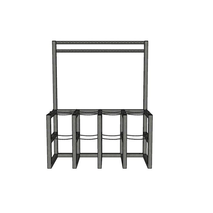 8 Cylinders (4x2) - Barricade - Process Station - Gas Cylinder Rack