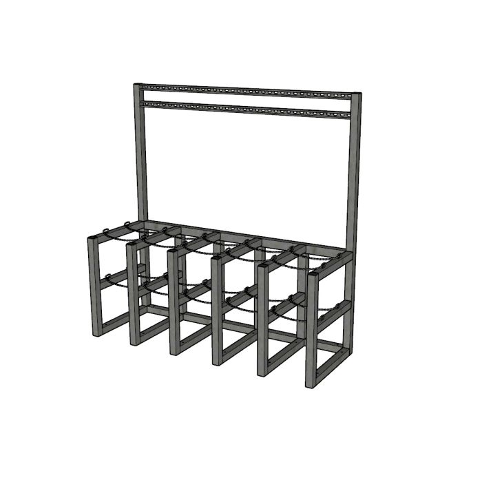 10 Cylinders (5x2) - Barricade - Process Station - Gas Cylinder Rack