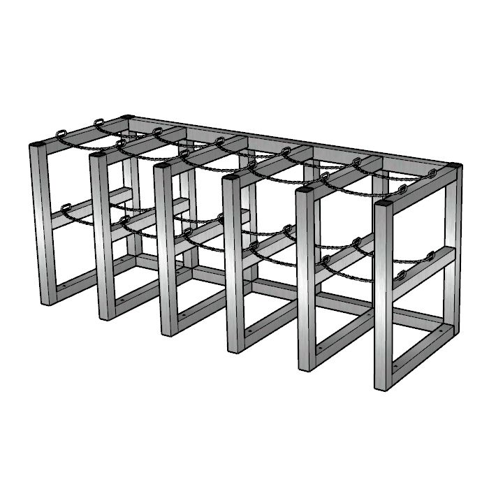 10 Cylinders (5x2) - Stainless Steel - Barricade - Gas Cylinder Rack
