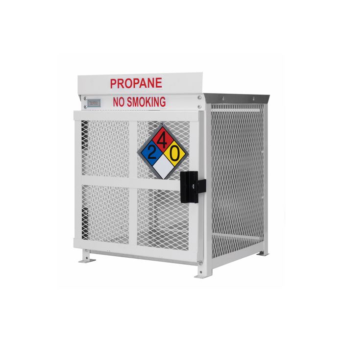 4 Propane Tanks (20 LB) - Outdoor - Vertical Storage - Steel & Mesh - Gas Cylinder Cage