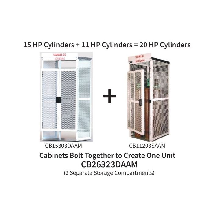 26 Cylinders - Large Tanks - Outdoor - Vertical Storage - Double Door & Single Door - Steel & Mesh - Gas Cylinder Cage