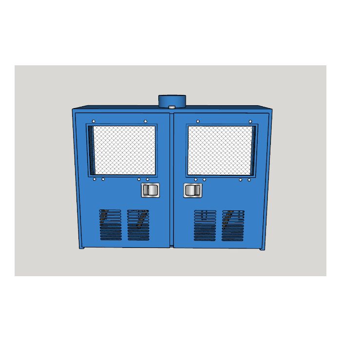 4 Cylinders - Small Bottles - Exhaust Vent - Gas Cabinet
