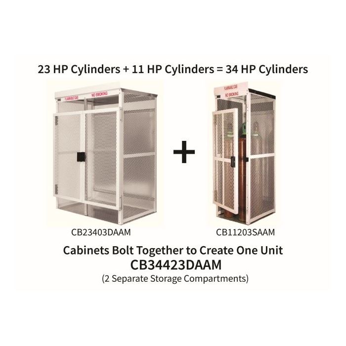 34 Cylinders - Large Tanks - Outdoor - Vertical Storage - Double Door & Single Door - Steel & Mesh - Gas Cylinder Cage