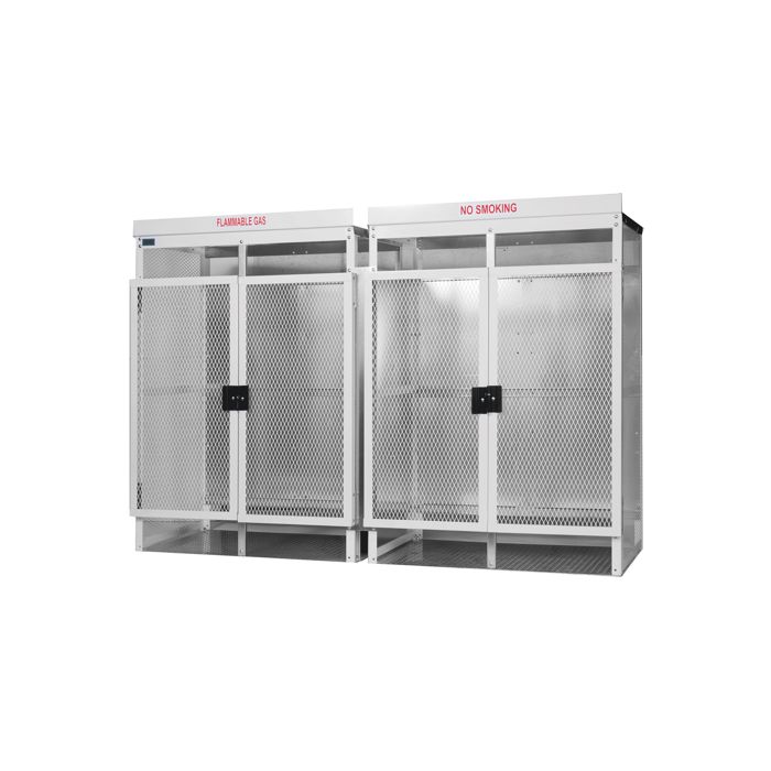 46 Cylinders - Firewall Separated - Large Tanks - Outdoor - Vertical Storage - Steel & Mesh - Gas Cylinder Cage