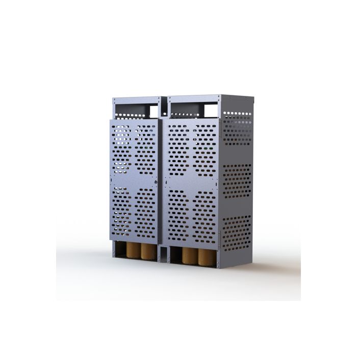 16 Cylinders - Large Tanks - Outdoor - Vertical Storage - Laser Cut Aluminum - Gas Cylinder Cage