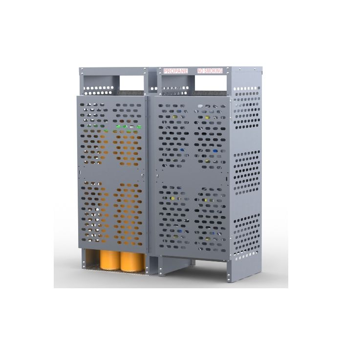 8 Propane Tanks (33 LB) and 8 Large Tanks - Combo Storage - Outdoor - Laser Cut Aluminum - Gas Cylinder Cage