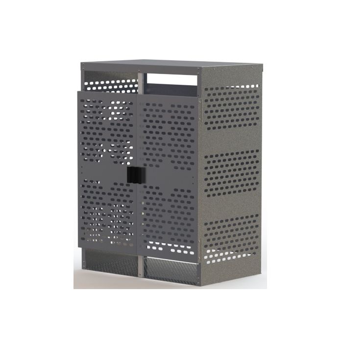 23 Cylinders - Large Tanks - Outdoor - Vertical Storage - 2 Doors - Laser Cut Aluminum - Gas Cylinder Cage