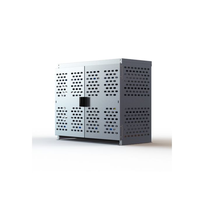 12 Propane Tanks (33 LB) - Outdoor - Horizontal Storage - 2 Doors - Laser Cut Aluminum - Gas Cylinder Cage