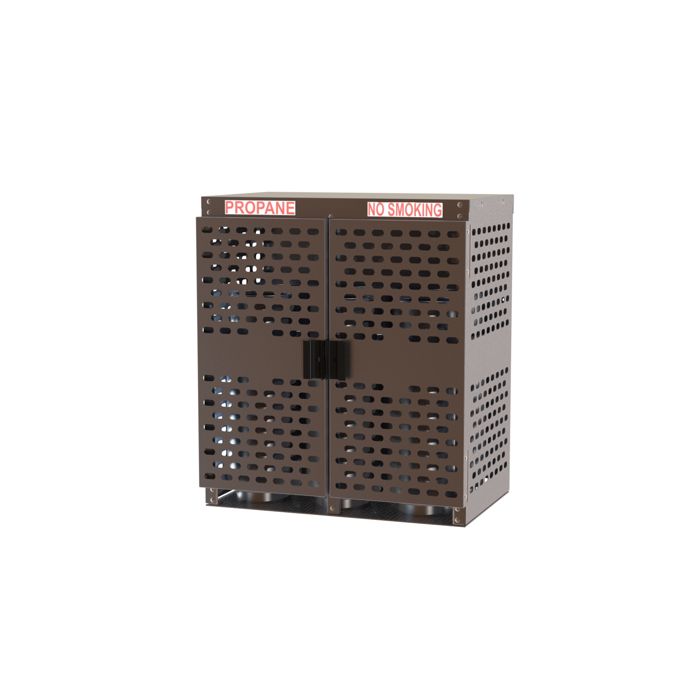6 Propane Tanks (33-43 LB) - Outdoor - Vertical Storage - 2 Doors - Laser Cut Aluminum - Gas Cylinder Cage