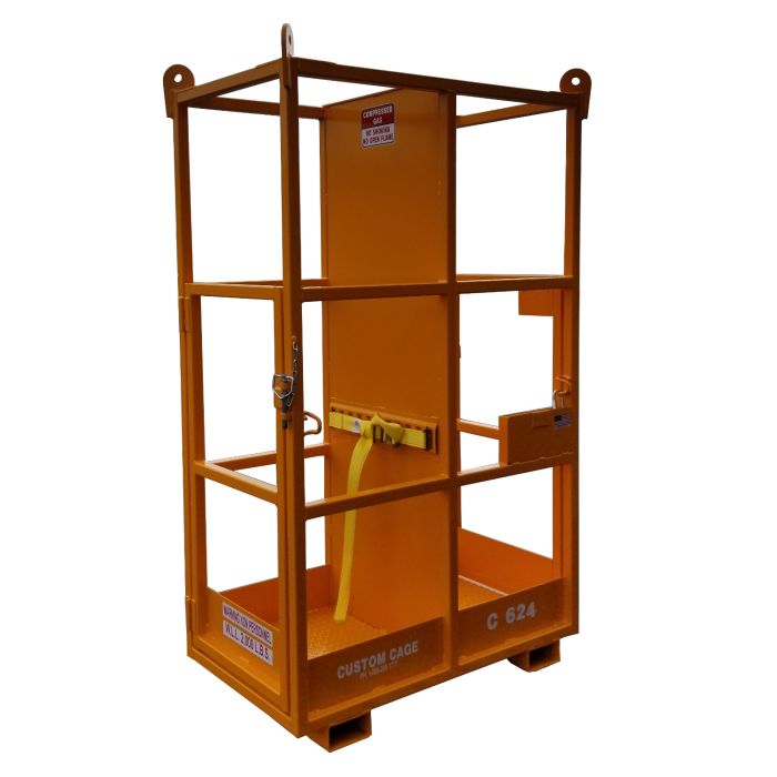 8 Cylinders - Firewall - Lifting Eyes - Forklift Base - Open Sides - Gas Cylinder Cage