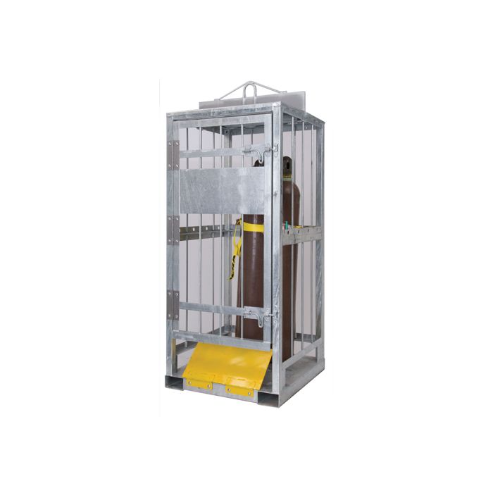 8 Cylinders - Hoist Hook - Forklift Base - Large Tanks - Vertical Storage - Galvanized - Gas Cylinder Cabinet