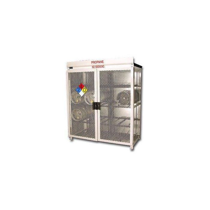 16 Propane Tanks (43 LB) - Outdoor - Horizontal Storage - Steel & Mesh - Gas Cylinder Cage