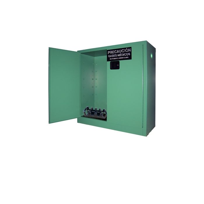 24 Cylinders - Oxygen & Medical Gases (D,E Tanks) - Fire Lined - Manual Close - Cylinder Storage Cabinet