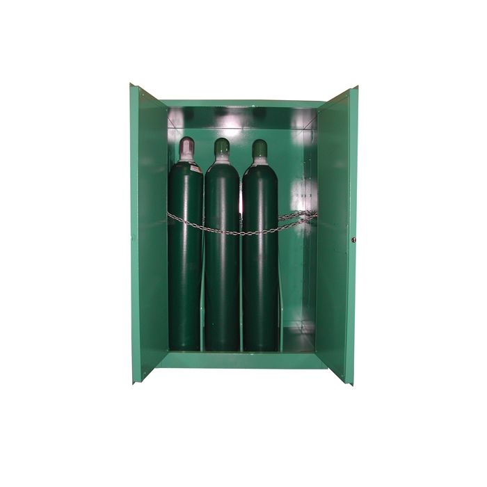 12 Cylinders - Large Oxygen & Medical Gases (H Tanks) - Fire Lined - Self-Closing Doors - Cylinder Storage Cabinet