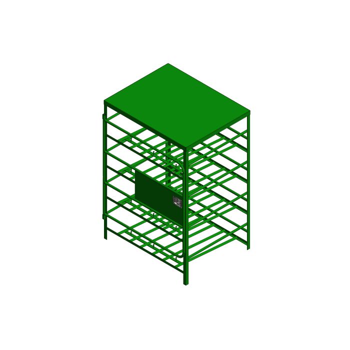 12 Propane Tanks (33-43 LB) - Outdoor - Horizontal Storage - Steel - Green - Gas Cylinder Cage