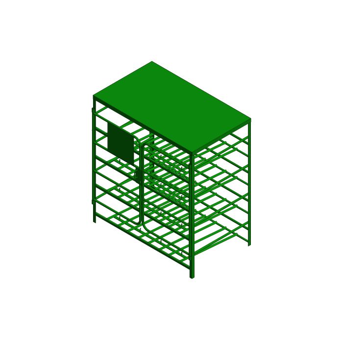 16 Propane Tanks (33-43 LB) - Outdoor - Horizontal Storage - Steel - Green - Gas Cylinder Cage