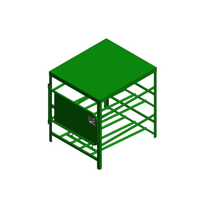 4 Propane Tanks (33-43 LB) - Outdoor - Horizontal Storage - Steel - Green - Gas Cylinder Cage