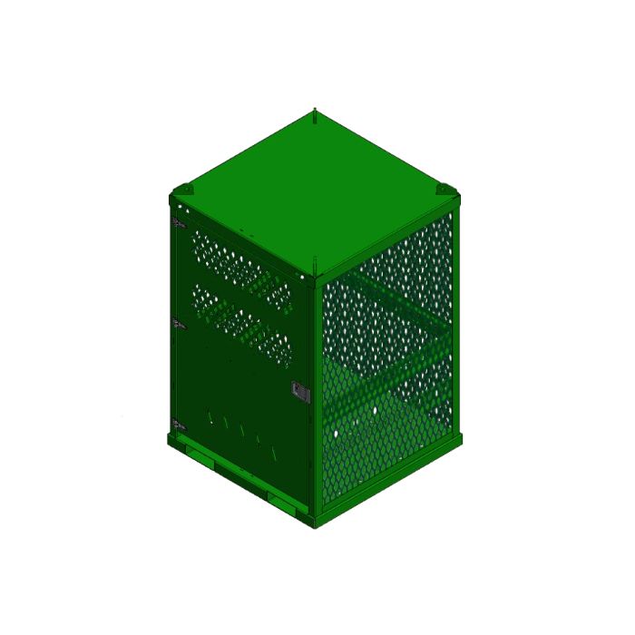 20 Cylinders - Lifting Eyes - Forklift Base - Large Tanks - Outdoor - Vertical Storage - Green - Gas Cylinder Cabinet