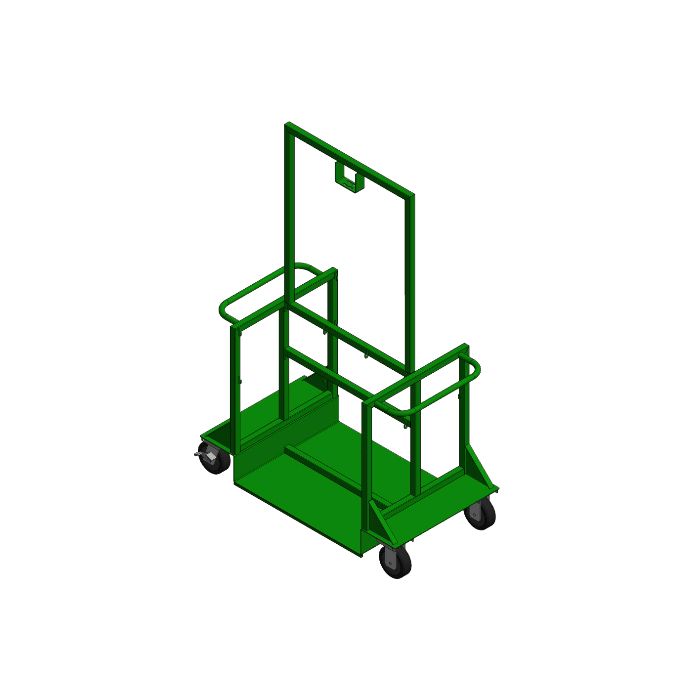 6 Cylinders - Manifold Mount - Green - Gas Cylinder Cart
