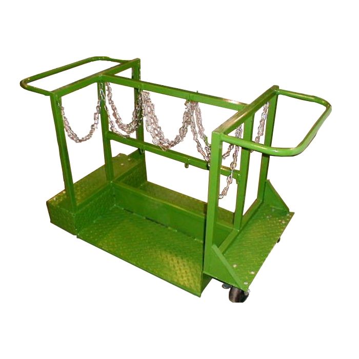 6 Cylinders - Green - Gas Cylinder Cart