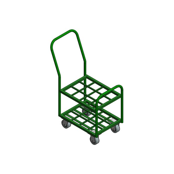 12 Cylinders - Oxygen & Medical Gases (D,E) - Green - Cylinder Cart