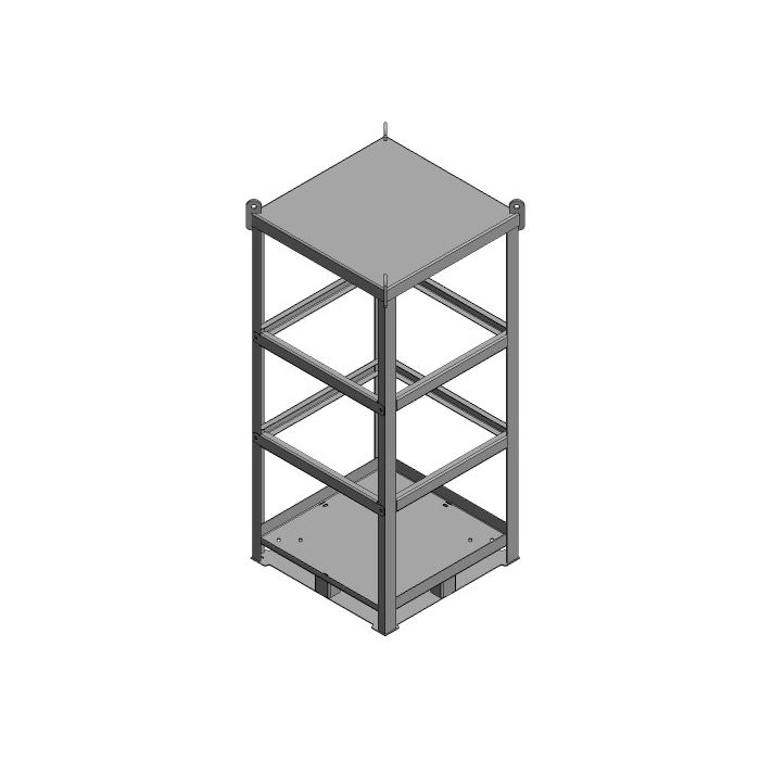 1 Cryo Tank (30" Dewar) - Lifting Eyes - Forklift Base - Bolt-On Security Bars - Cylinder Transport Cage