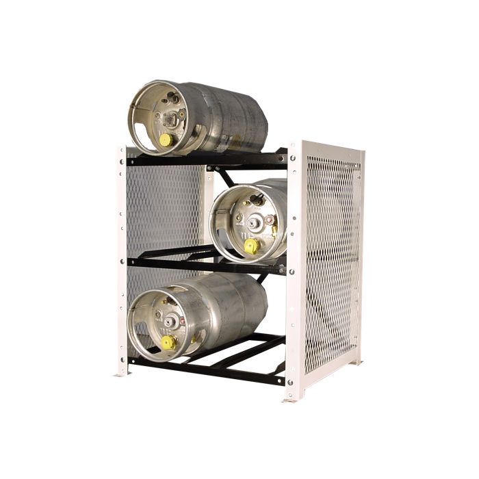 6 Propane Tanks (33 LB) - Outdoor - Horizontal Storage - Steel - Gas Cylinder Rack