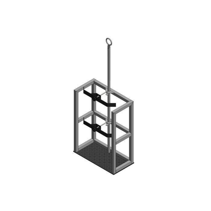 2 Cylinders - Hoist Hook - Gas Cylinder Rack