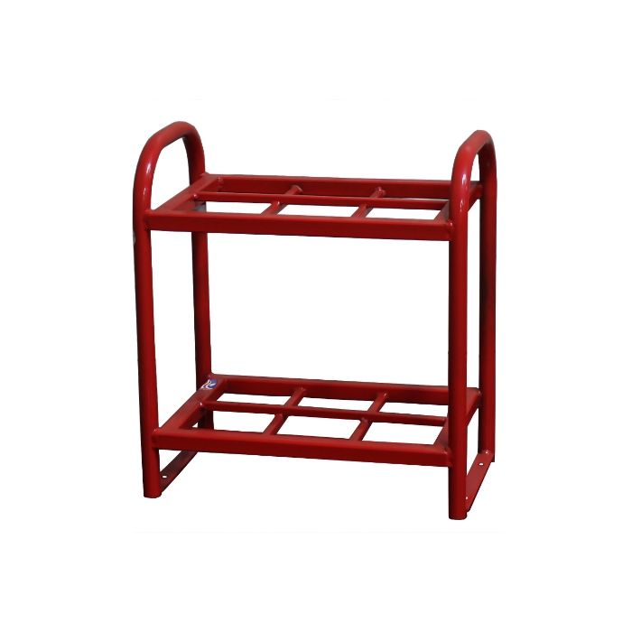 6 Cylinders - Oxygen & Medical Gases (D,E) - Red - Cylinder Rack