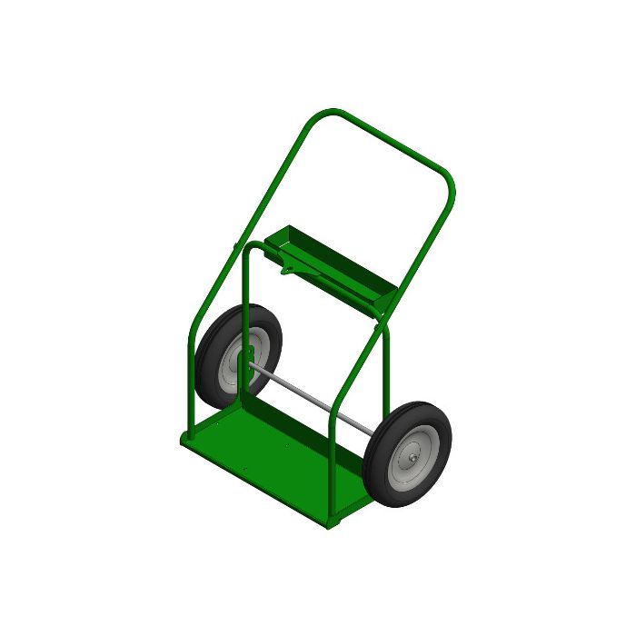 2 Cylinders - Large - Heavy Duty - Tool Tray - Green - Welding Cart