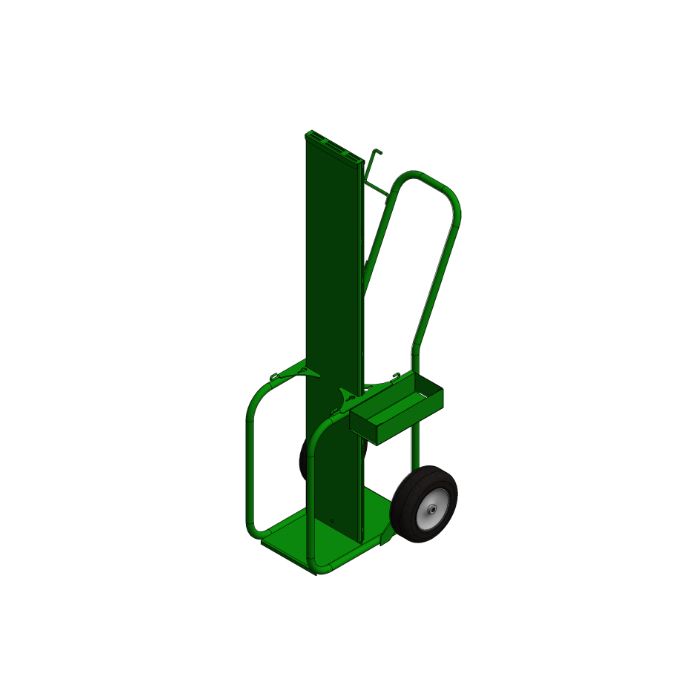 2 Cylinders - Firewall - Narrow - Heavy Duty - Green - Welding Cart