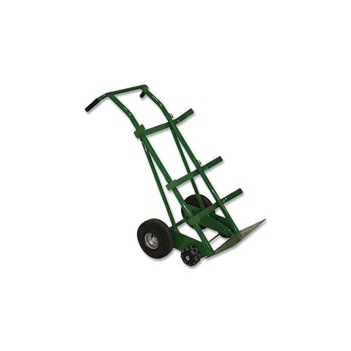 2 Cylinders - Steering Casters - Heavy Duty - Green - Gas Cylinder Dolly