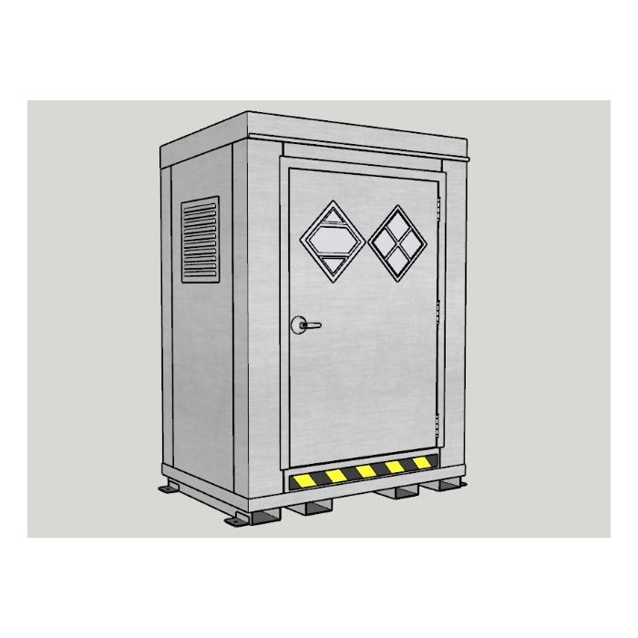 55-Gallon Drum x 2 - Hazmat/Chemical/Flammable Liquids - Non-Combustible - Outdoor Chemical Storage Locker