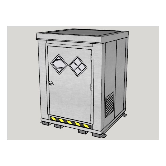55-Gallon Drum x 4 - Hazmat/Chemical/Flammable Liquids - 2 hr Fire Rated -  Explosion Relief Panel - Non-Combustible - Outdoor Chemical Storage Locker